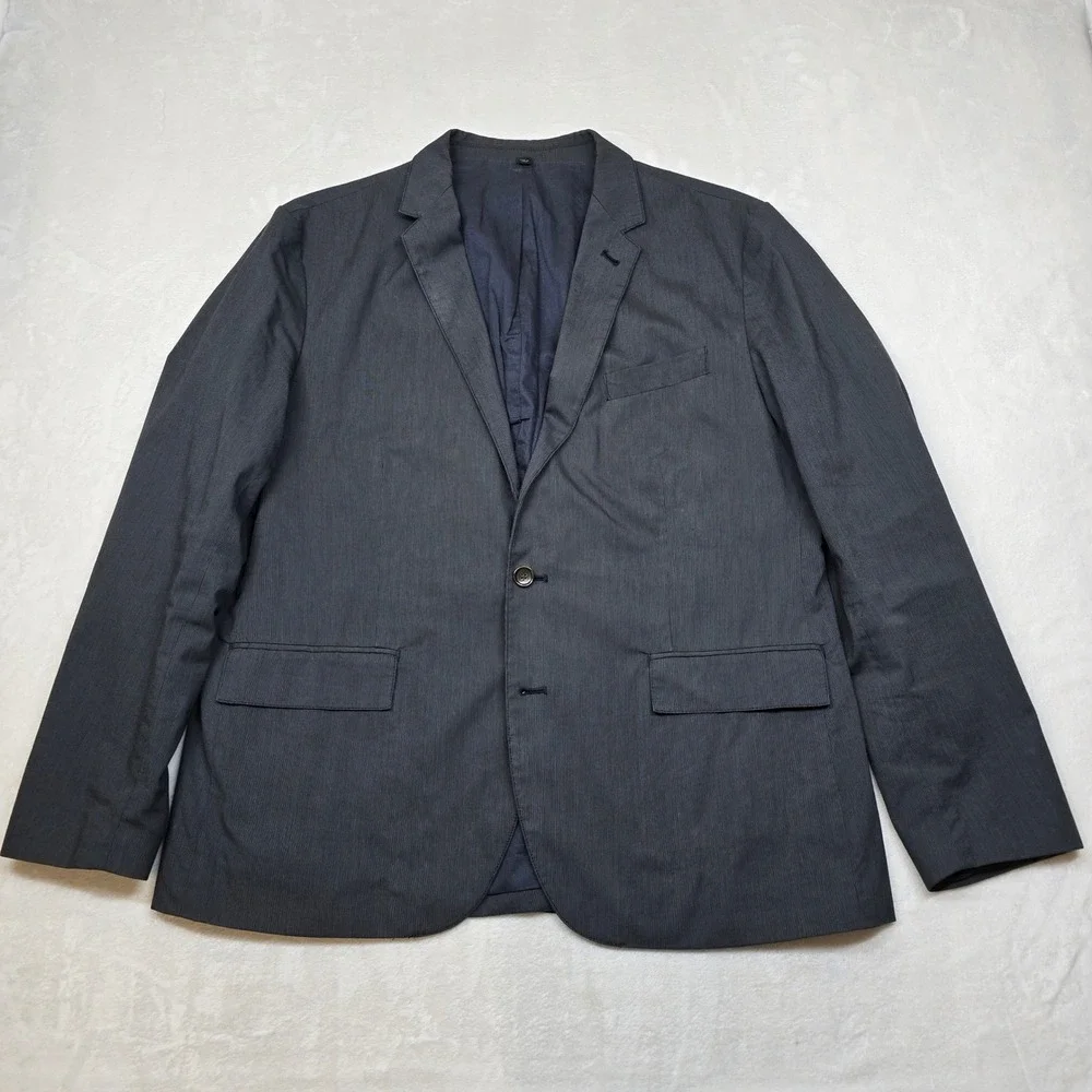 J. Crew Cotton Sport Coat Mens‎ XL Grey Stripe Ludlow Blazer